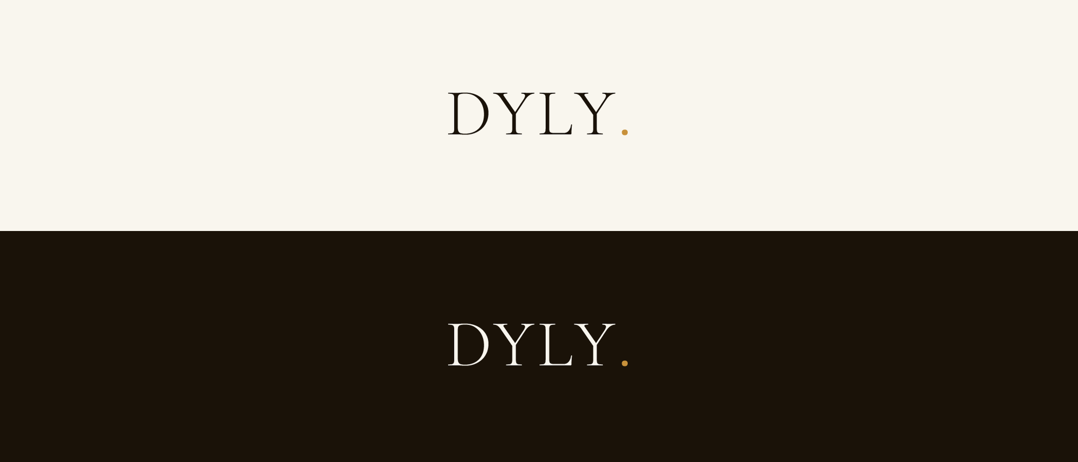 Logo DYLY en 2 usages : version principale sur fond clair, version inversée sur fond sombre