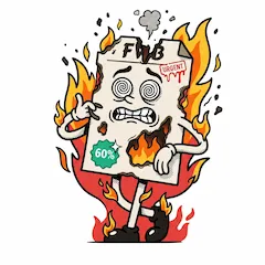 Mascotte La Circulaire, frame 5 : En feu
